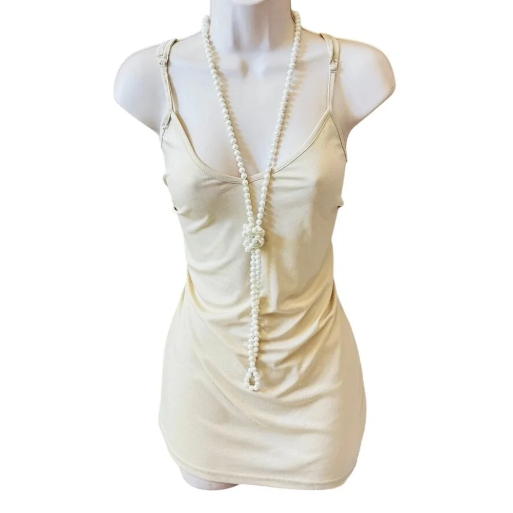 VTG Regal Pearl Necklace Statement Faux Glass Knotted Opera Flapper Long‎ 59